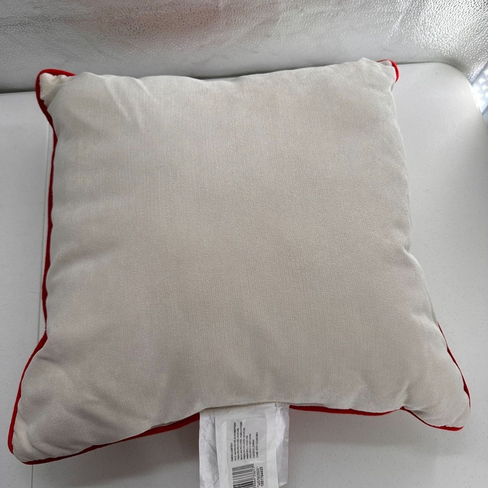 Merry Christmas Santa Claus Throw Pillow 18"x18" Red & Beige  Arden Companies - Picture 9 of 11
